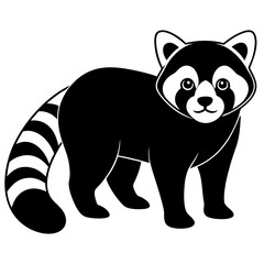 Animal Red Panda silhouette vector illustrator 