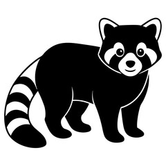 Animal Red Panda silhouette vector illustrator 