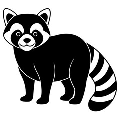 Animal Red Panda silhouette vector illustrator 