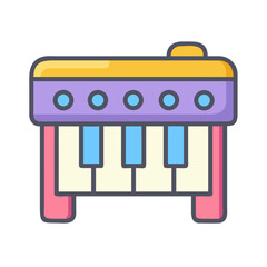 Toy Piano Icon Representing Musical Learning and Early Childhood Education
