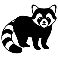 Animal Red Panda silhouette vector illustrator 
