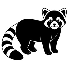 Animal Red Panda silhouette vector illustrator 