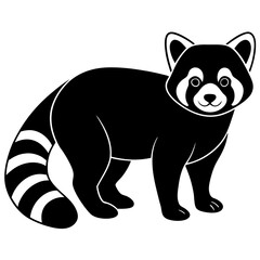 Animal Red Panda silhouette vector illustrator 