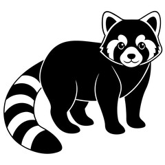 Animal Red Panda silhouette vector illustrator 