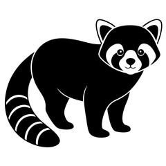 Animal Red Panda silhouette vector illustrator 