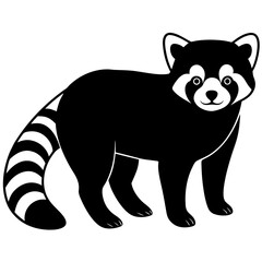 Animal Red Panda silhouette vector illustrator 