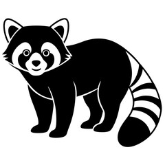 Animal Red Panda silhouette vector illustrator 