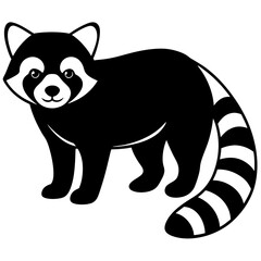 Animal Red Panda silhouette vector illustrator 