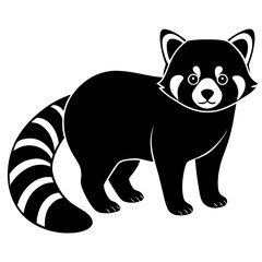 Animal Red Panda silhouette vector illustrator 