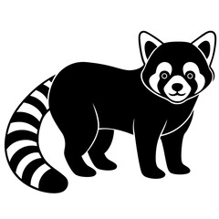 Animal Red Panda silhouette vector illustrator 