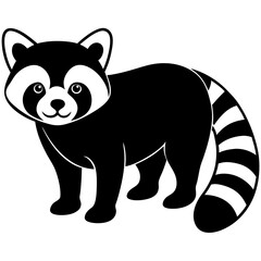 Animal Red Panda silhouette vector illustrator 