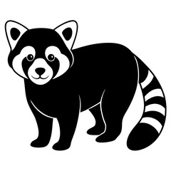 Animal Red Panda silhouette vector illustrator 