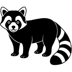 Animal Red Panda silhouette vector illustrator 