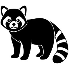 Animal Red Panda silhouette vector illustrator 
