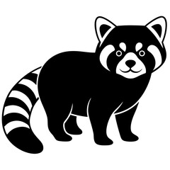 Fototapeta premium Animal Red Panda silhouette vector illustrator 