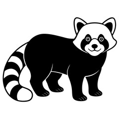 Animal Red Panda silhouette vector illustrator 
