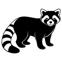 Animal Red Panda silhouette vector illustrator 