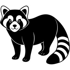 Animal Red Panda silhouette vector illustrator 