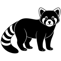 Animal Red Panda silhouette vector illustrator 