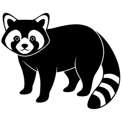 Animal Red Panda silhouette vector illustrator 