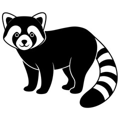 Animal Red Panda silhouette vector illustrator 