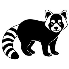 Animal Red Panda silhouette vector illustrator 
