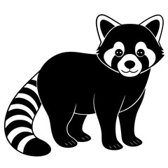 Animal Red Panda silhouette vector illustrator 