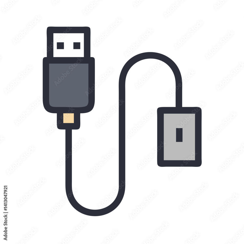 Fototapete usb cable icon representing data and charging connection interface