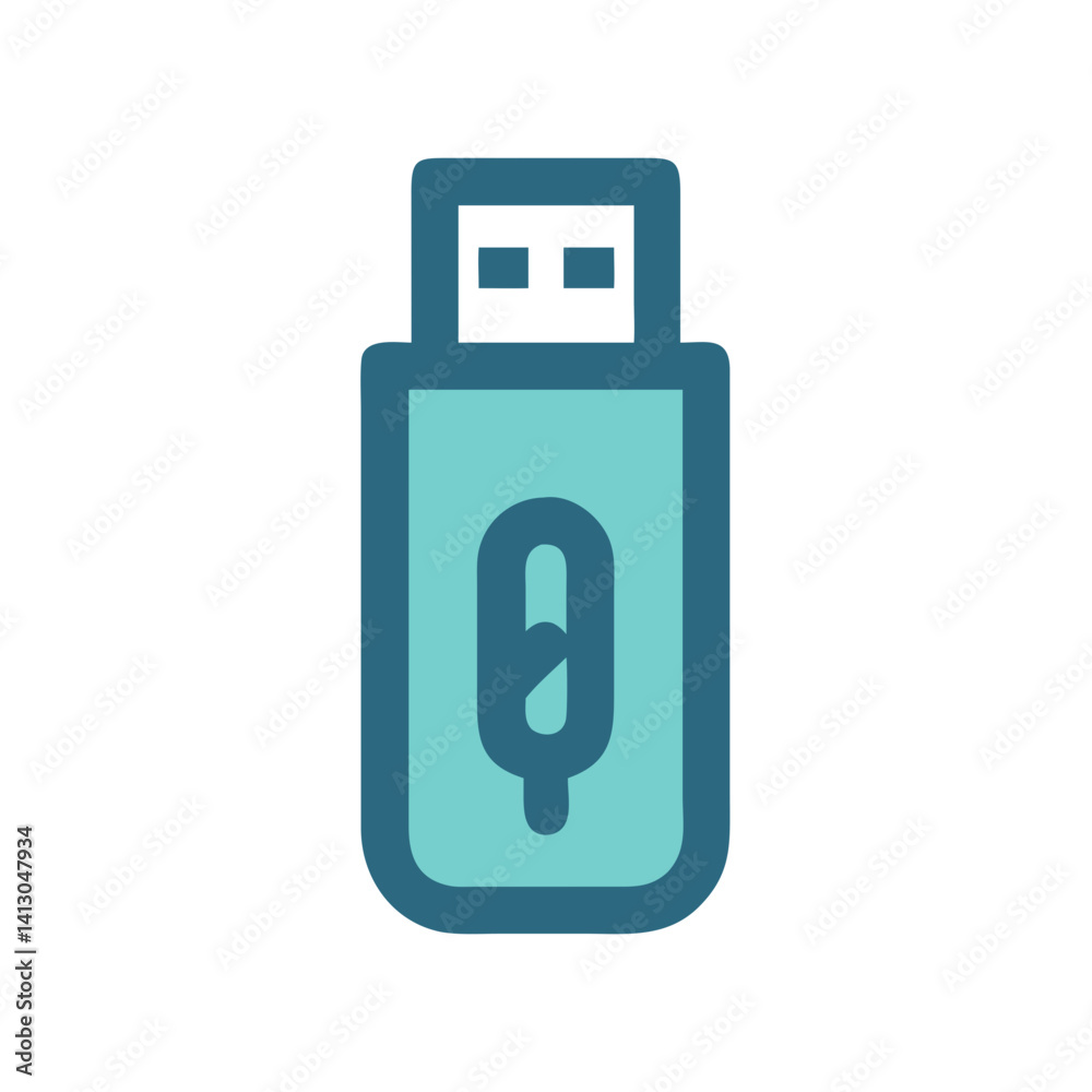 Leinwandbilder USB Drive Icon Representing Portable Storage Device and Data Transfer Tool