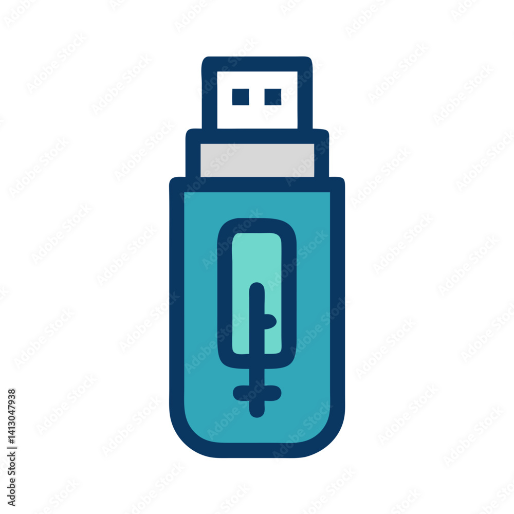 Fototapete usb drive icon representing portable storage device and data transfer tool