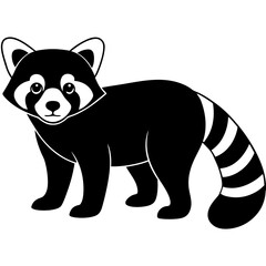 Animal Red Panda silhouette vector illustrator 