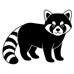 Animal Red Panda silhouette vector illustrator 