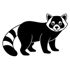 Animal Red Panda silhouette vector illustrator 