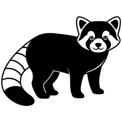 Animal Red Panda silhouette vector illustrator 