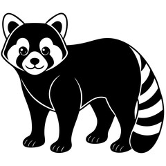 Animal Red Panda silhouette vector illustrator 