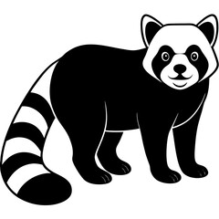 Animal Red Panda silhouette vector illustrator 