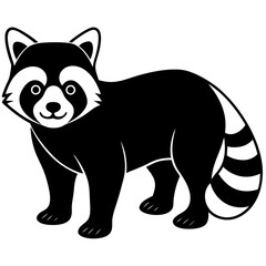 Animal Red Panda silhouette vector illustrator 