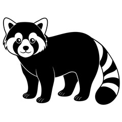 Animal Red Panda silhouette vector illustrator 