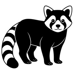 Animal Red Panda silhouette vector illustrator 