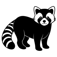 Animal Red Panda silhouette vector illustrator 
