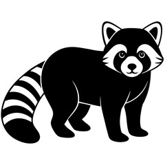 Animal Red Panda silhouette vector illustrator 