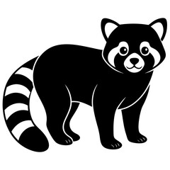 Animal Red Panda silhouette vector illustrator 