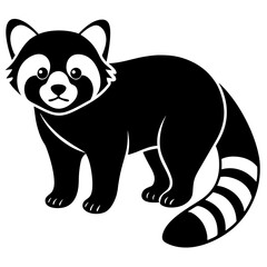 Animal Red Panda silhouette vector illustrator 