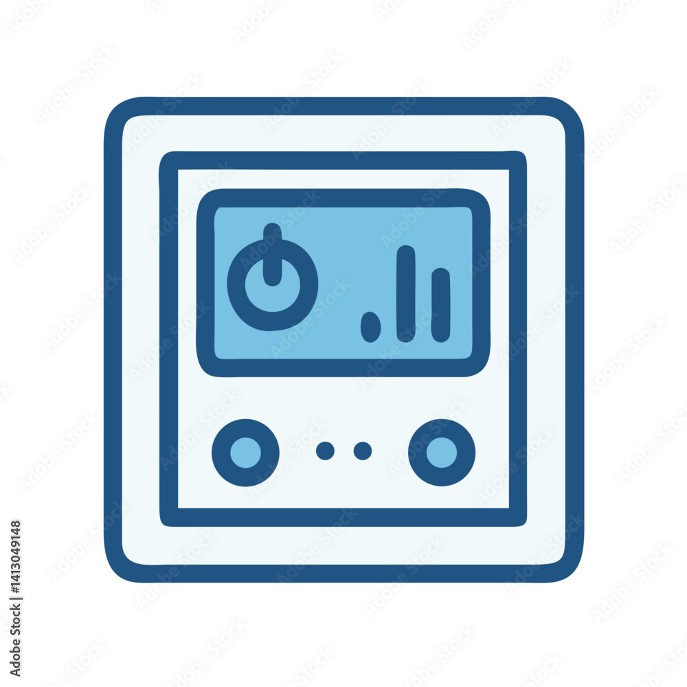 Aufkleber wall panel icon representing room thermostat and temperature control system