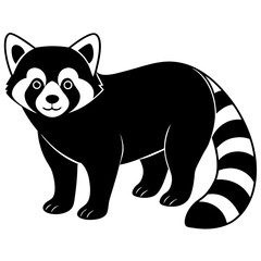 Animal Red Panda silhouette vector illustrator 
