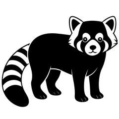 Animal Red Panda silhouette vector illustrator 