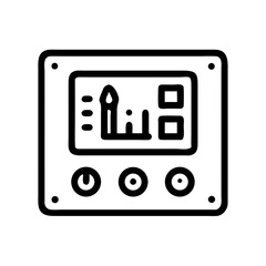 Wall Panel Icon Representing Room Thermostat and Temperature Control System