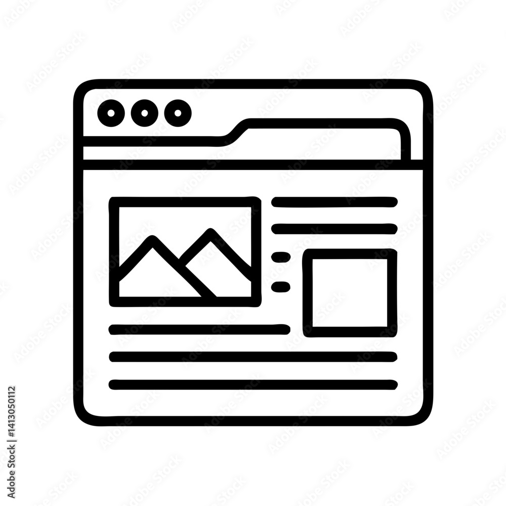 Poster Web Page Icon Representing Digital Content or Blog Interface