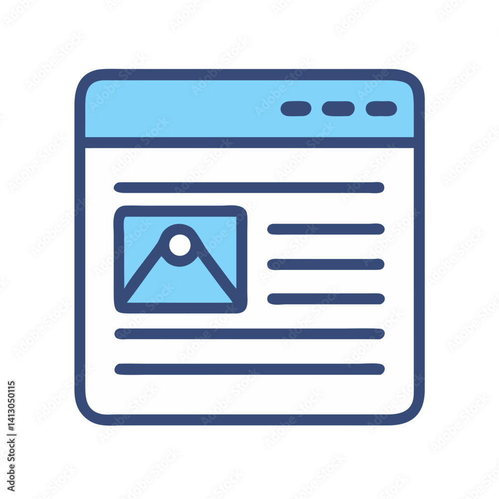 Poster Web Page Icon Representing Digital Content or Blog Interface