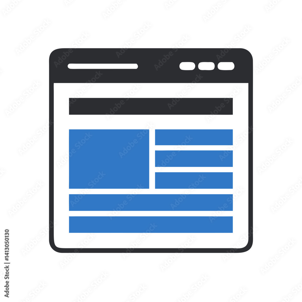 Poster Website Window Icon Representing Online Page and Internet Browsing